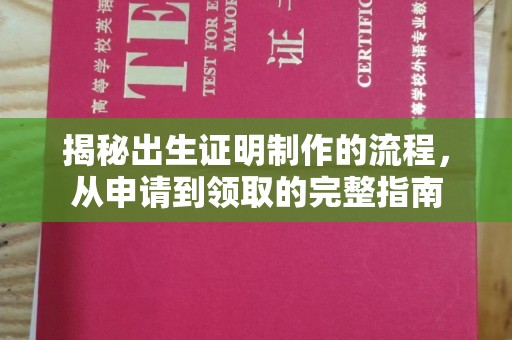 莒县揭秘出生证明制作的流程，从申请到领取的完整指南